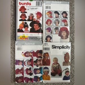 Sewing Hat Craft Patterns Simplicity Burda Butterick Baby Adult Child NEW UNCUT